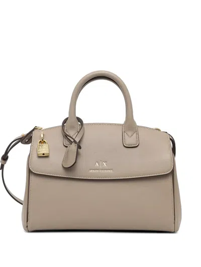 Armani Exchange Logo-detail Tote Bag In Gray