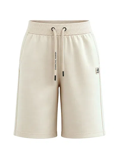 Armani Exchange Logo-detail Track Shorts In Neutral