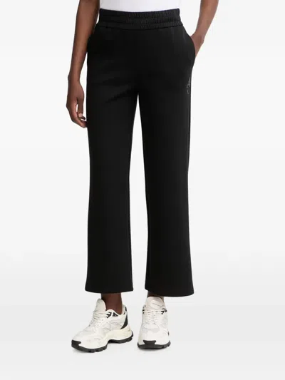 Armani Exchange Logo-embellished Elasticated-waistband Track Pants In 블랙