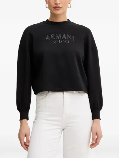 Armani Exchange Logo-embellished Sweatshirt In Black