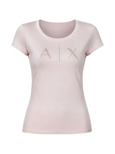 Armani Exchange Logo-embellished T-shirt In Neutral