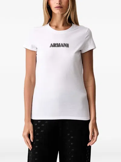 Armani Exchange Logo-embellished T-shirt In White