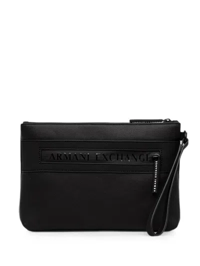 Armani Exchange Logo-embossed Belt Bag In Black