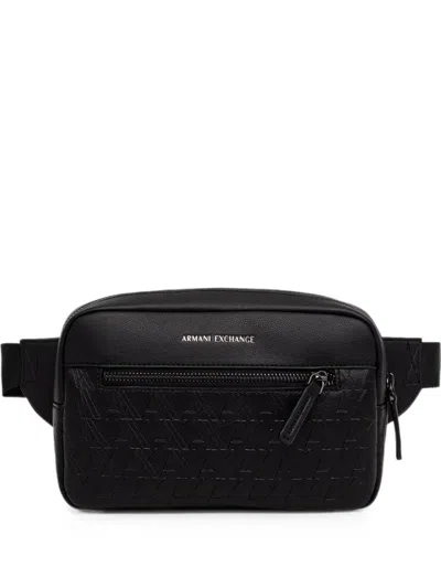 Armani Exchange Logo-embossed Belt Bag In Black