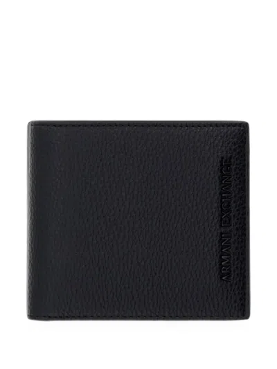 Armani Exchange Logo-embossed Bifold Wallet In Black