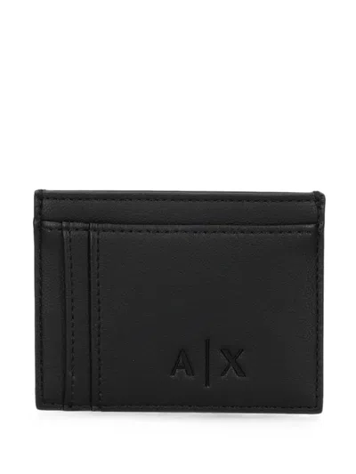 Armani Exchange 엠보스드 로고 카드홀더 In Black