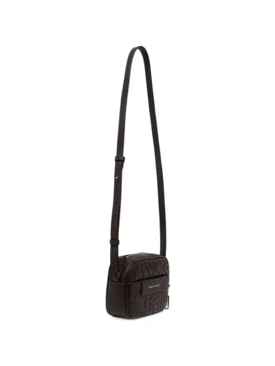 Armani Exchange Logo-embossed Leather Cross Body Bag In Pink