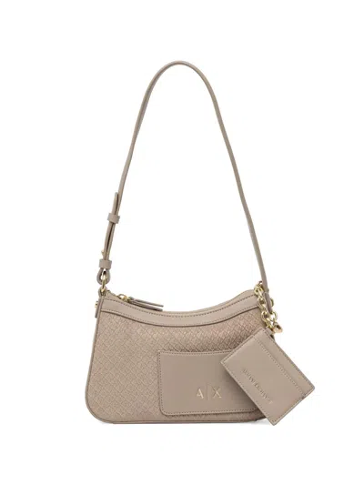 Armani Exchange Logo-embossed Shoulder Bag In Brown
