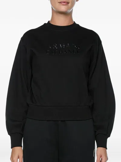 Armani Exchange Logo-embossed Sweatshirt In Black
