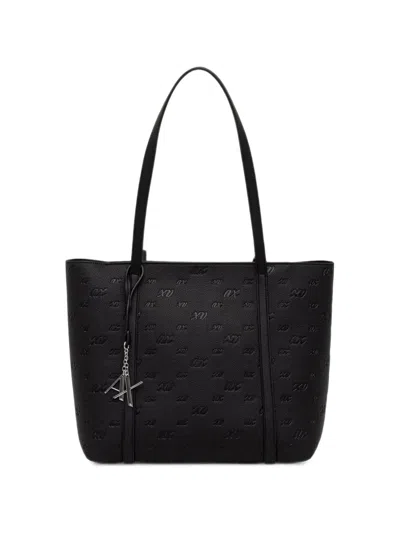 Armani Exchange Logo-embossed Tote Bag In Black