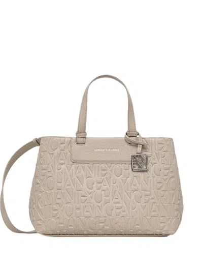 Armani Exchange Logo-embossed Tote Bag In Burgundy