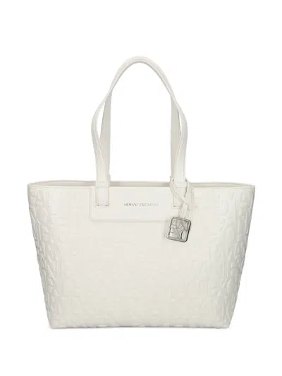 Armani Exchange Logo-embossed Tote Bag In White