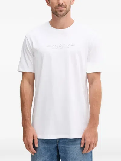 Armani Exchange Logo-embossed T-shirt In White