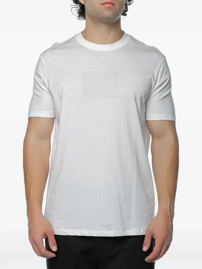 Armani Exchange Logo-embossed T-shirt In Blue