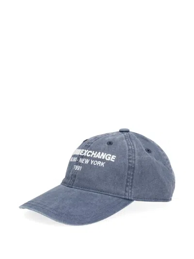 Armani Exchange Logo-embroidered Baseball Cap In Blue