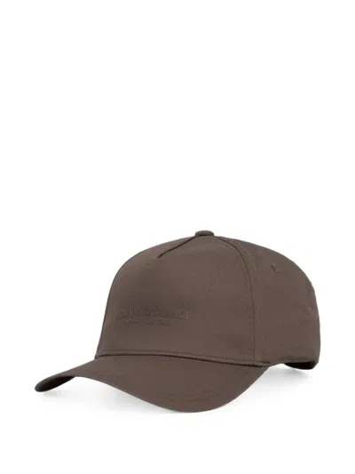 Armani Exchange Logo-embroidered Baseball Cap In Brown