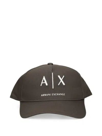 Armani Exchange Logo-embroidered Baseball Cap In Brown
