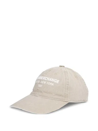 Armani Exchange Logo-embroidered Baseball Cap In Neutral
