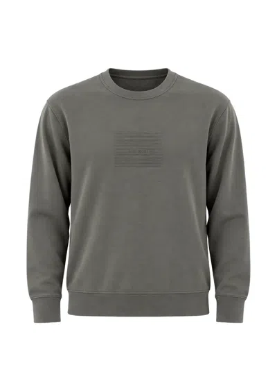Armani Exchange Logo-embroidered Crew-neck Sweatshirt In Gray