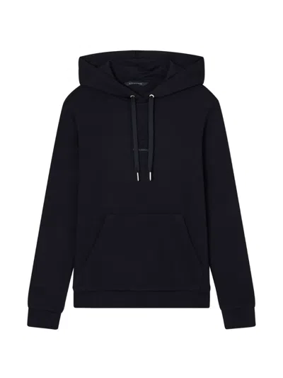 Armani Exchange Logo-embroidered Drawstring Hoodie In Black