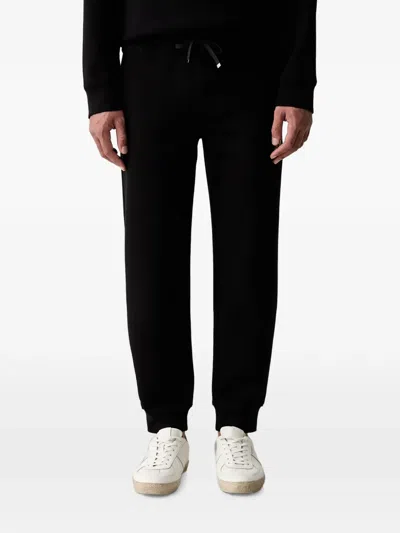 Armani Exchange Logo-embroidered Drawstring Track Pants In Black