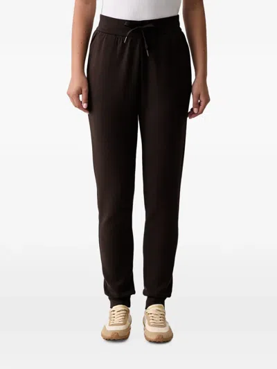 Armani Exchange Logo-embroidered Drawstring Track Pants In Brown