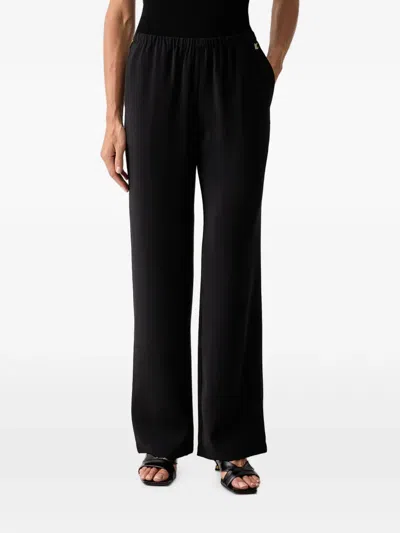 Armani Exchange Logo-embroidered Elasticated-waist Track Pants In Black