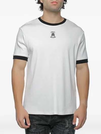 Armani Exchange Logo-embroidered Ringer T-shirt In White