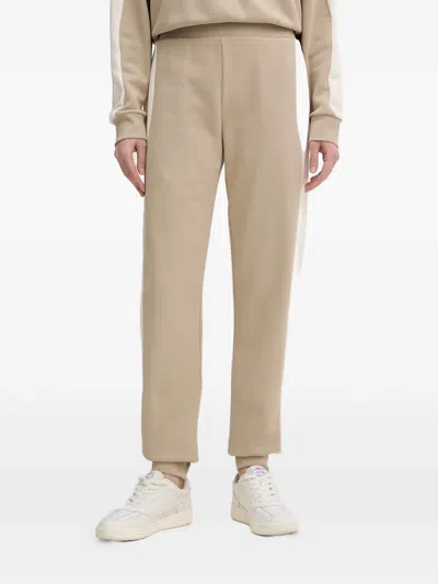 Armani Exchange Logo-embroidered Side-stripe Track Pants In Brown