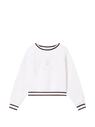 Armani Exchange Sweatshirt Mit Logo-stickerei In White