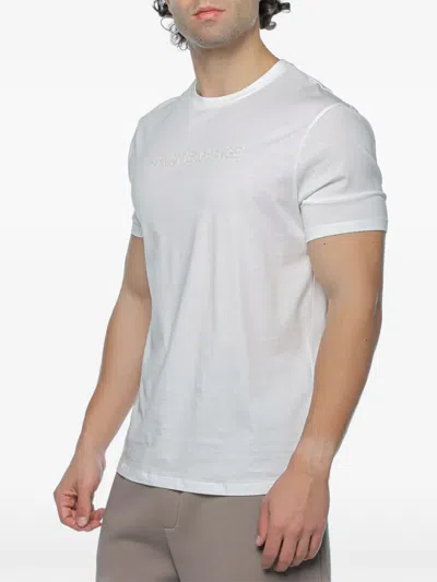 Armani Exchange Logo-embroidered T-shirt In White