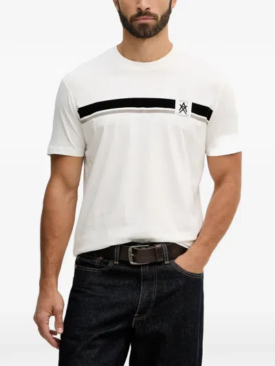 Armani Exchange Logo-embroidered T-shirt In White