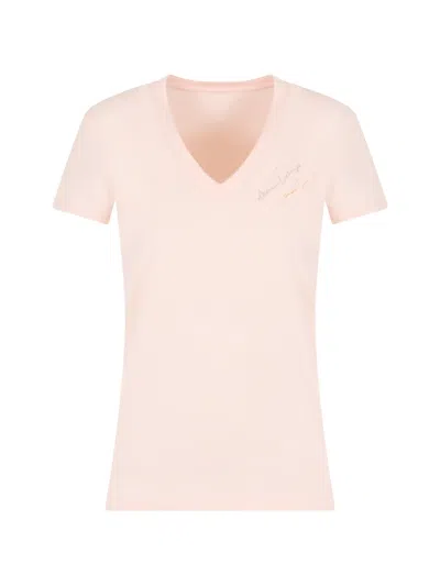 Armani Exchange Logo-embroidered V-neck T-shirt In Multi