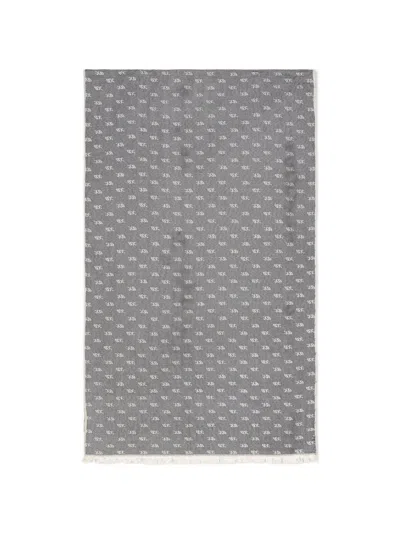 Armani Exchange Logo-jacquard Fringed Scarf In Multi