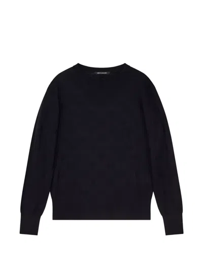 Armani Exchange Logo-jacquard Sweater In Black
