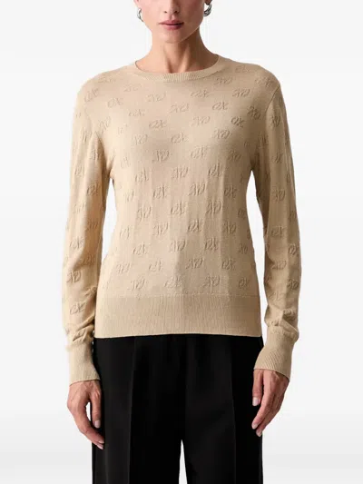 Armani Exchange Logo-jacquard Sweater In Neutral