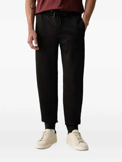 Armani Exchange Logo-jacquard Track Pants In Black