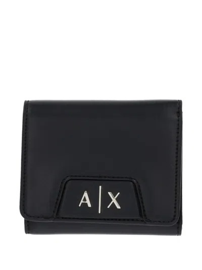 Armani Exchange Logo-lettering Wallet In Black