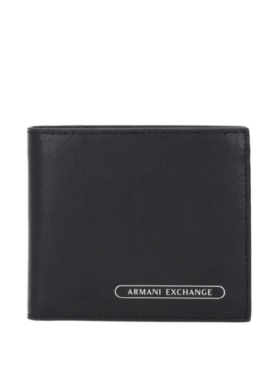 Armani Exchange Logo-lettering Wallet In Black