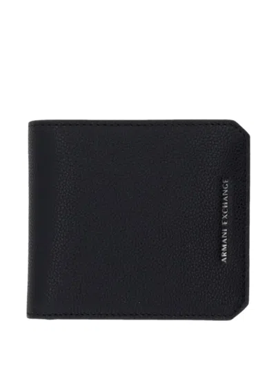Armani Exchange Logo-lettering Wallet In Black
