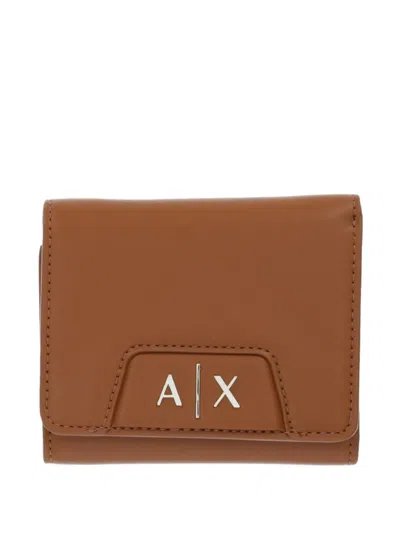 Armani Exchange Logo-lettering Wallet In Brown