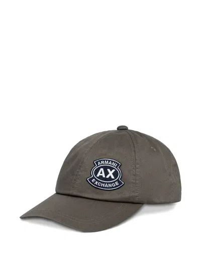 Armani Exchange Logo-patch Baseball Cap In Gray