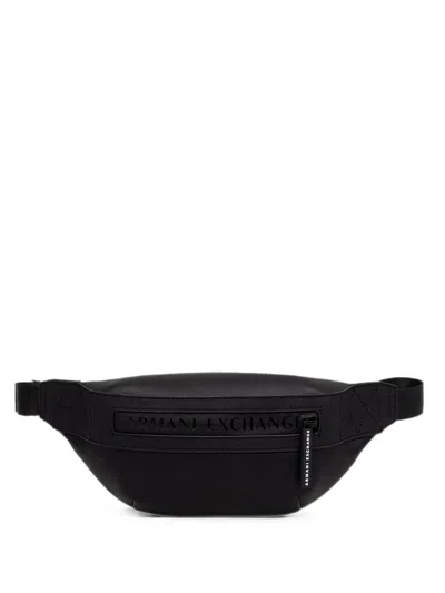 Armani Exchange Logo-patch Belt Bag In Black