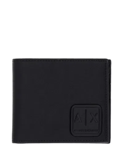 Armani Exchange Portemonnaie Mit Logo-patch In Black