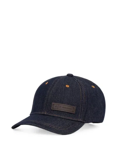 Armani Exchange Logo-patch Cap In Blue
