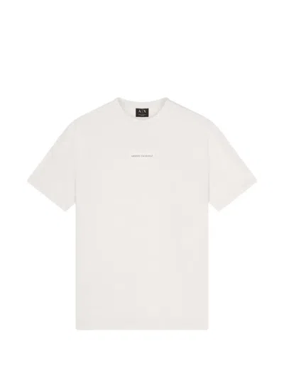Armani Exchange Logo-patch Crew-neck Cotton T-shirt In White