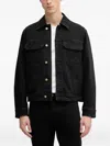 Armani Exchange Logo-patch Denim Jacket In Black