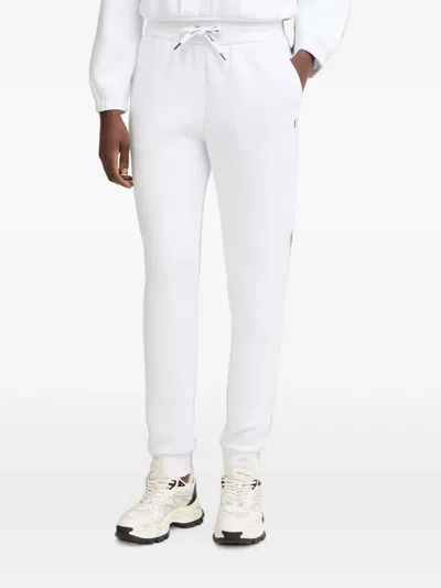 Armani Exchange Logo-patch Drawstring Track Pants In White