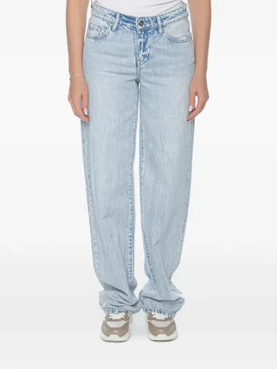 Armani Exchange Logo-patch Jeans In Blue