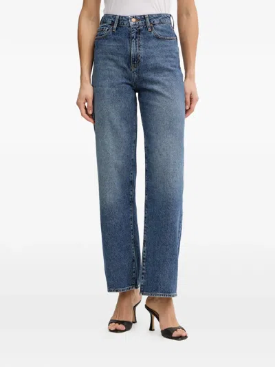 Armani Exchange Logo-patch Jeans In Blue